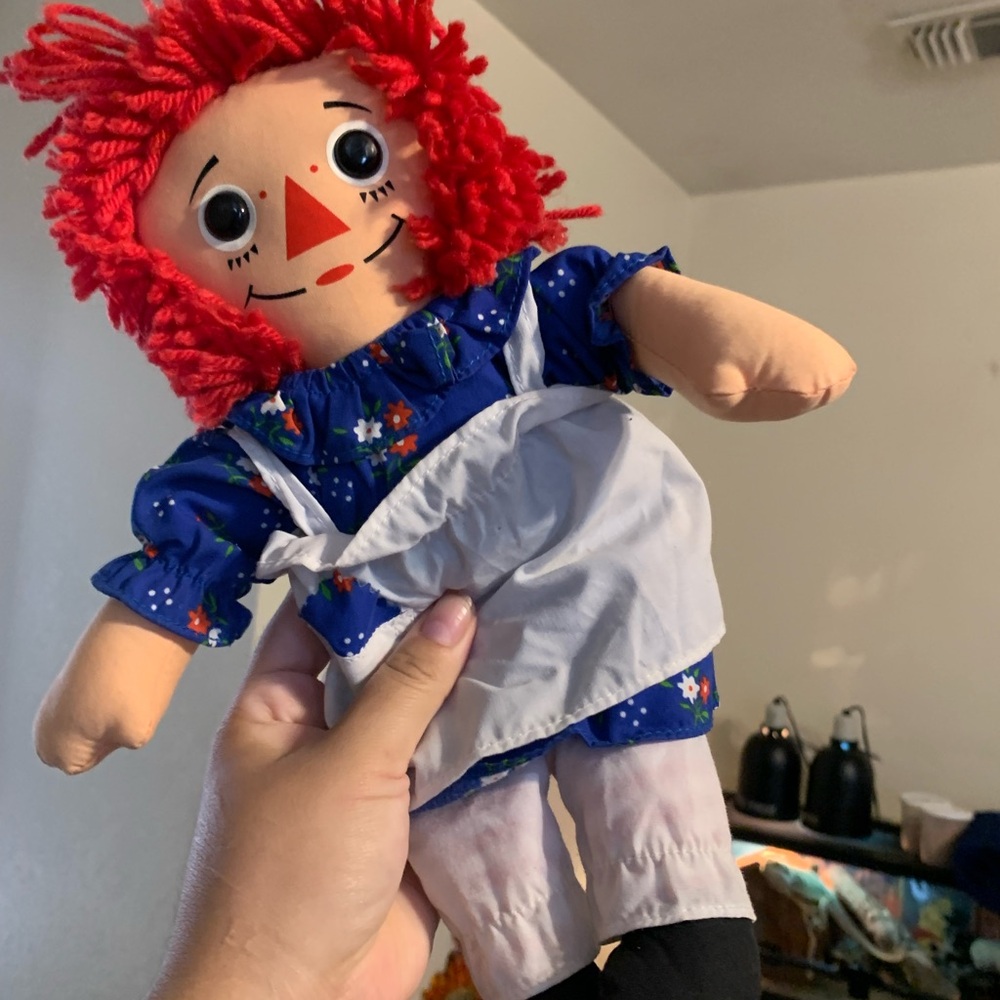 Classic Rag Doll with Red Hair and Blue Dress